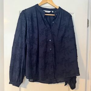 & Other Stories Dark Blue Floral Blouse
